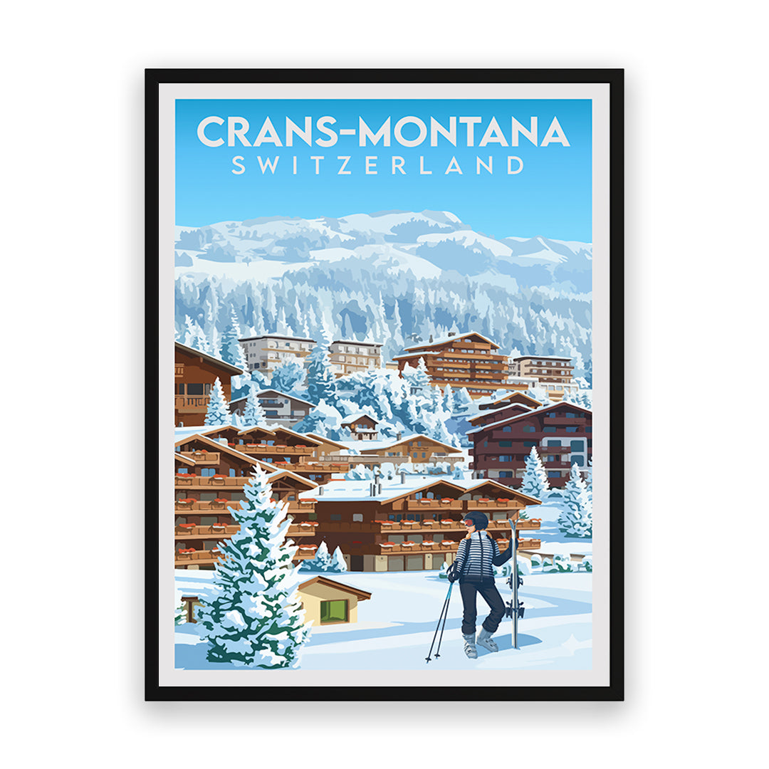 Crans-Montana Schweiz Kunstdruck