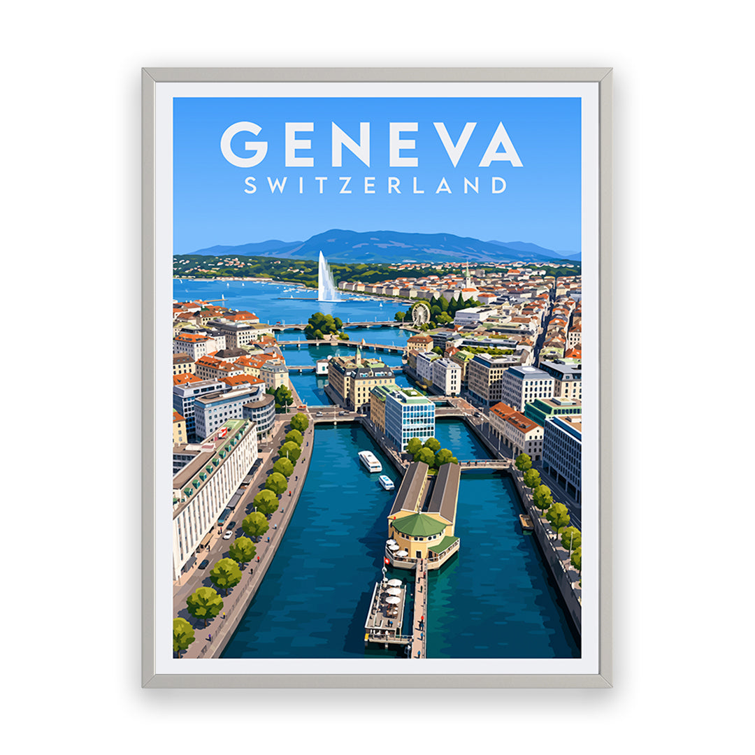 Genf Schweiz Kunstdruck