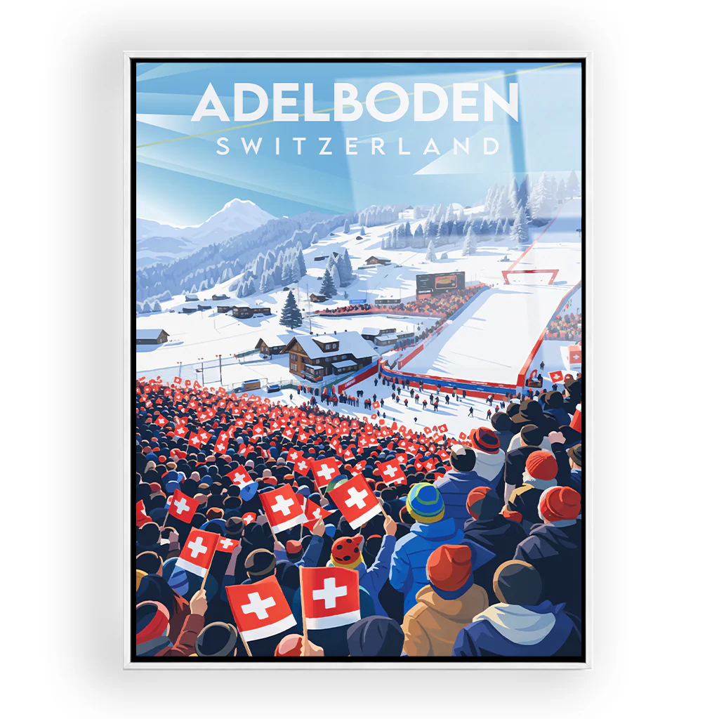 Adelboden Acryl Rahmen Weiss