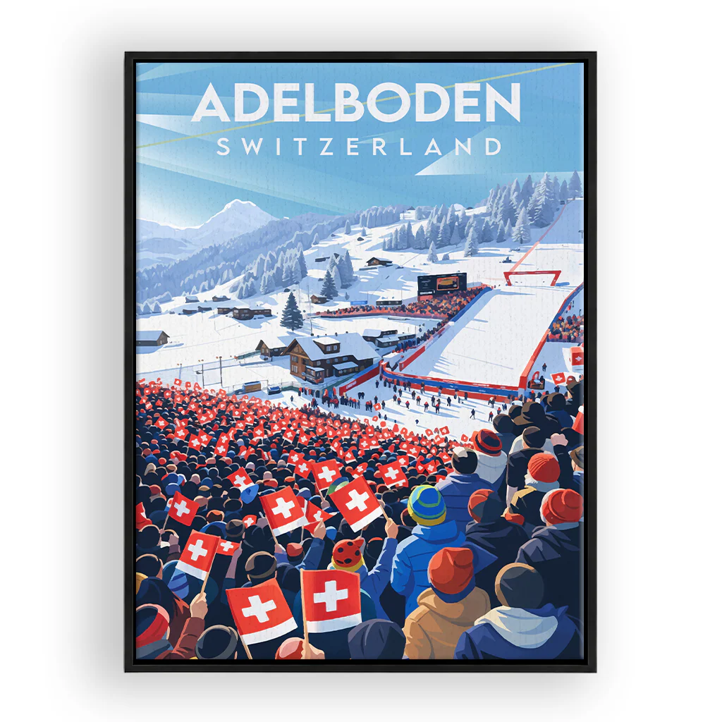 Adelboden Leinwand Rahmen Schwarz