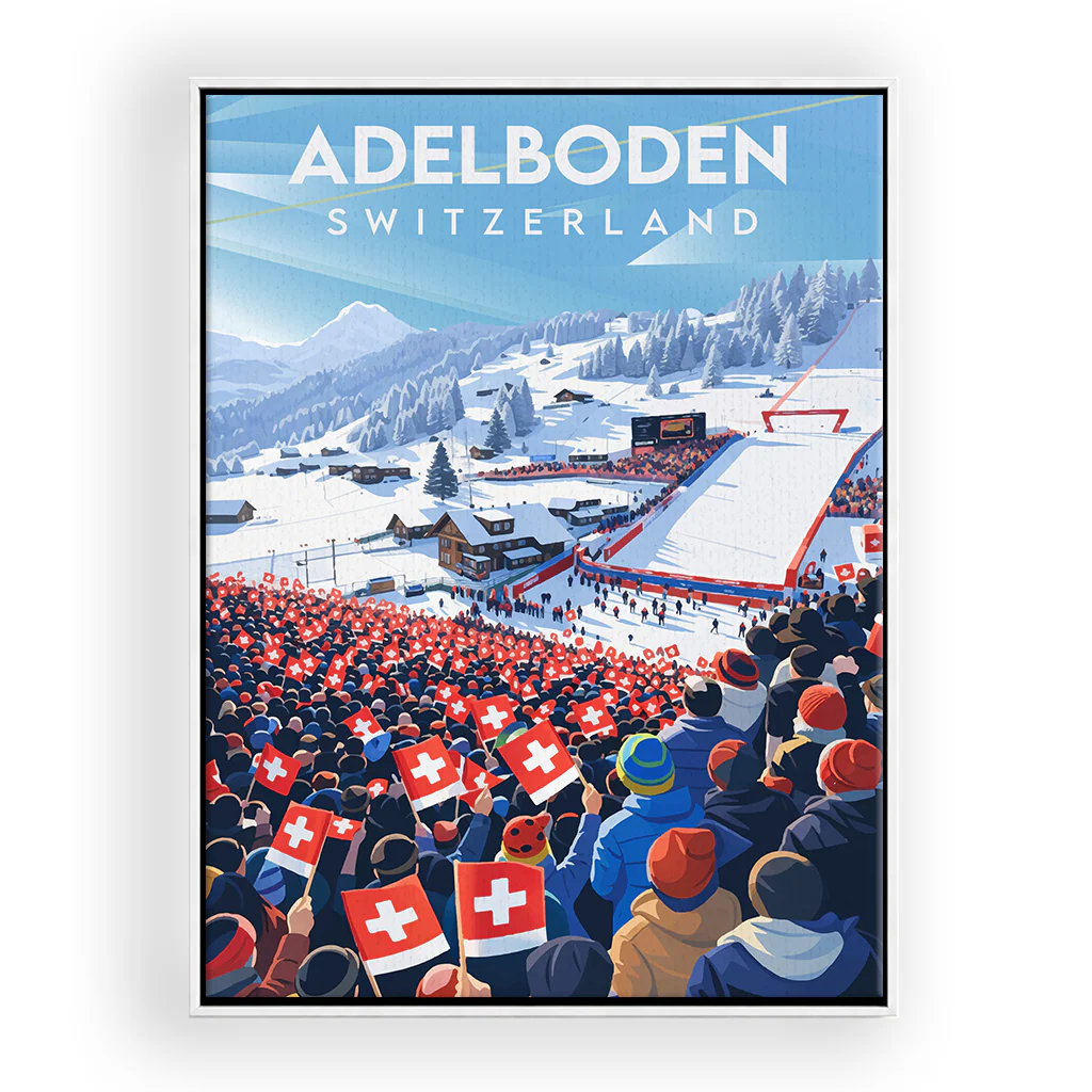 Adelboden Leinwand Rahmen Weiss