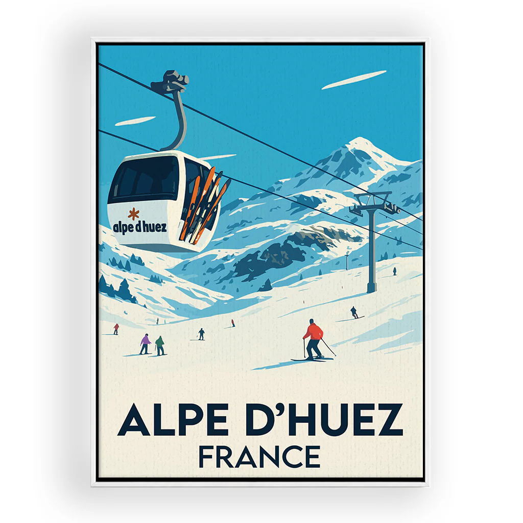 alpe-d-huez Leinwand Rahmen Weiss