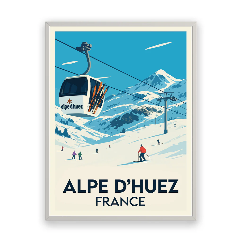 alpe-d-huez Poster Rahmen Weiss
