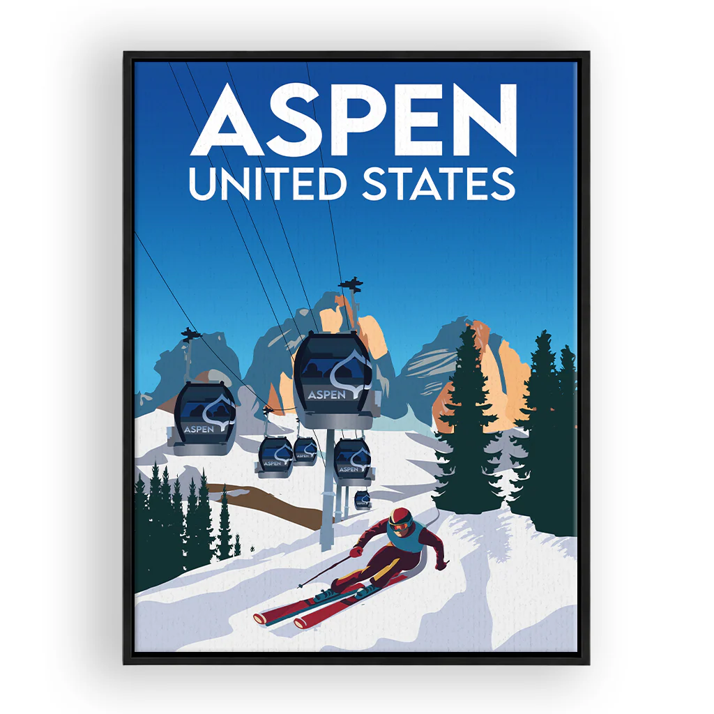 aspen Leinwand Rahmen Schwarz