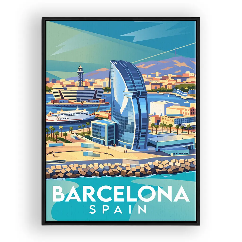 barcelona leinwand_rahmen_schwarz