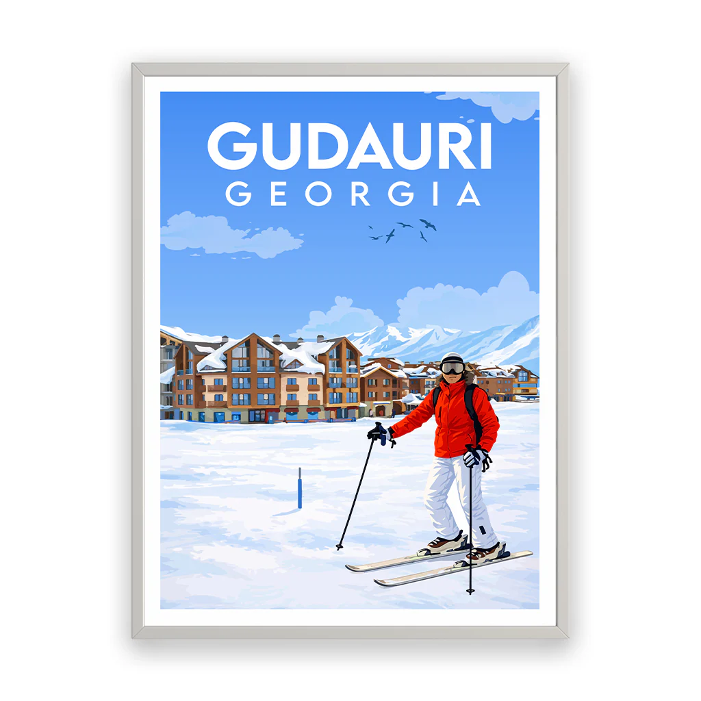 gudauri poster_rahmen_weiss