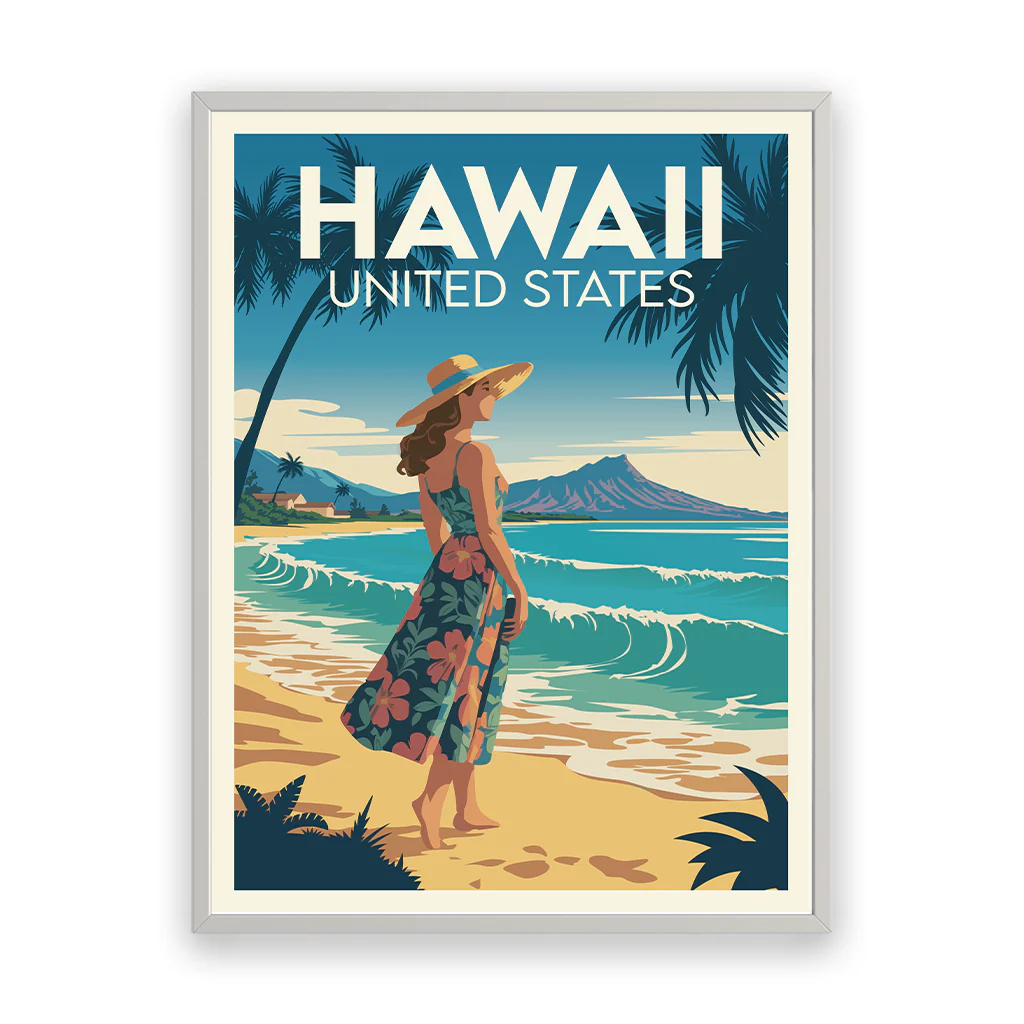 hawaii poster_rahmen_weiss