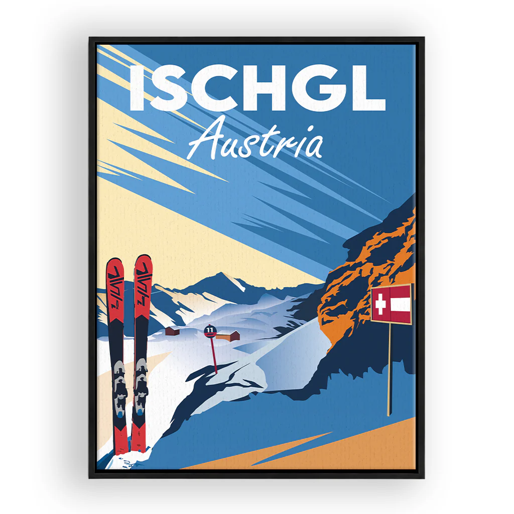 ischgl Leinwand Rahmen Schwarz