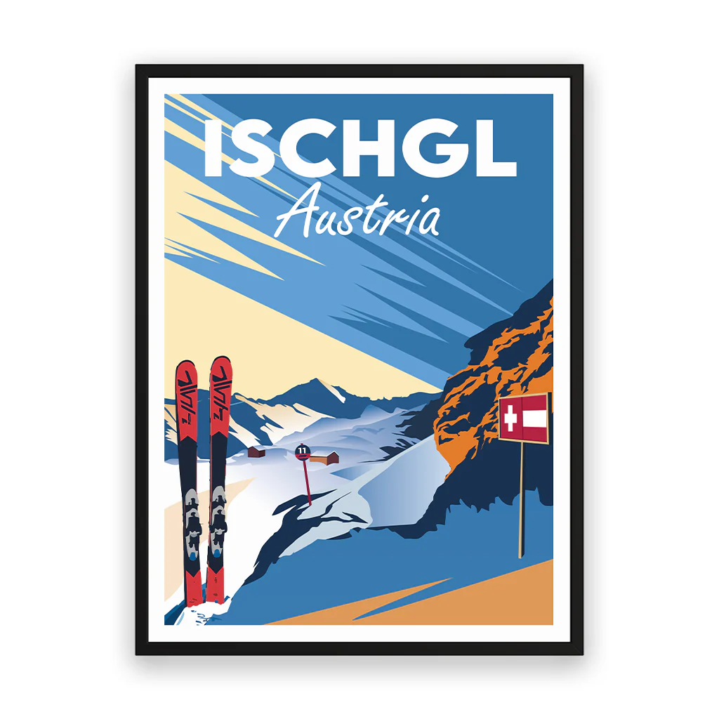 ischgl Poster Rahmen Schwarz