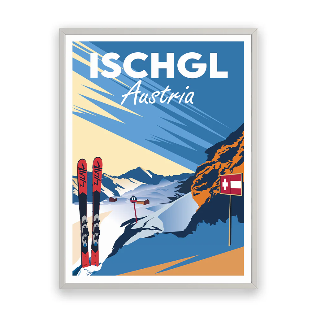 ischgl Poster Rahmen Weiss