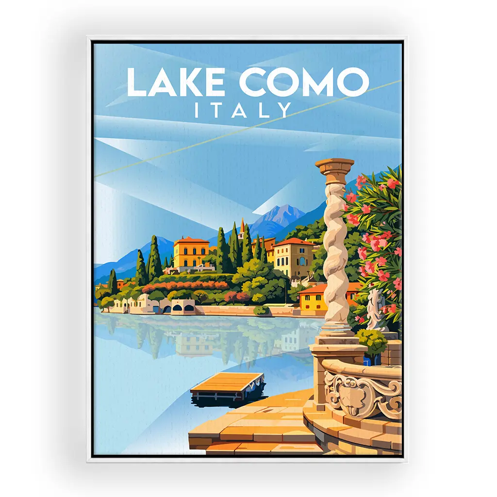 lake-como leinwand_rahmen_weiss