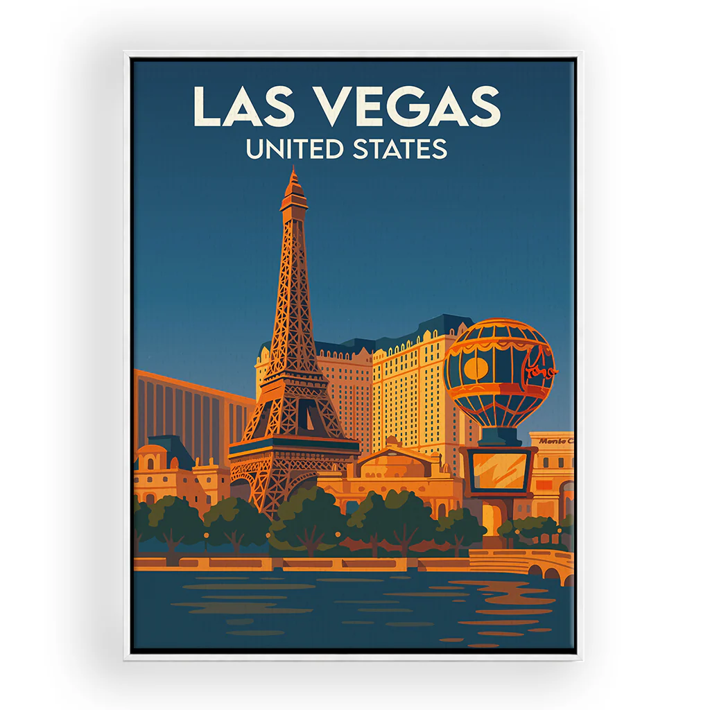 las-vegas leinwand_rahmen_weiss
