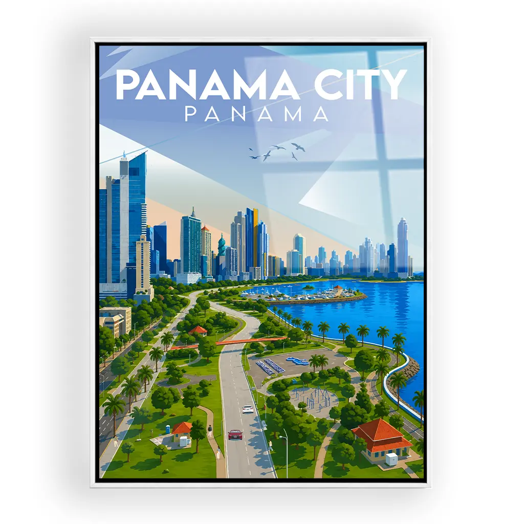 panama-city acryl_rahmen_weiss