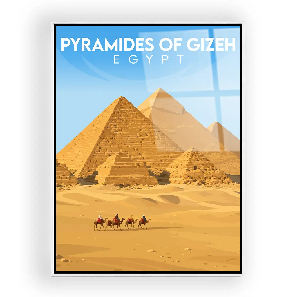 pyramides-of-gizeh acryl_rahmen_weiss