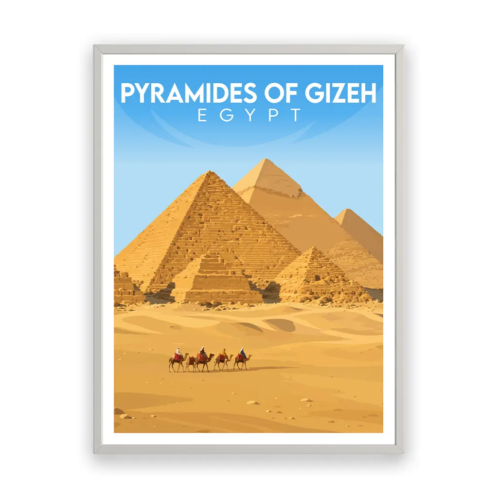 pyramides-of-gizeh poster_rahmen_weiss