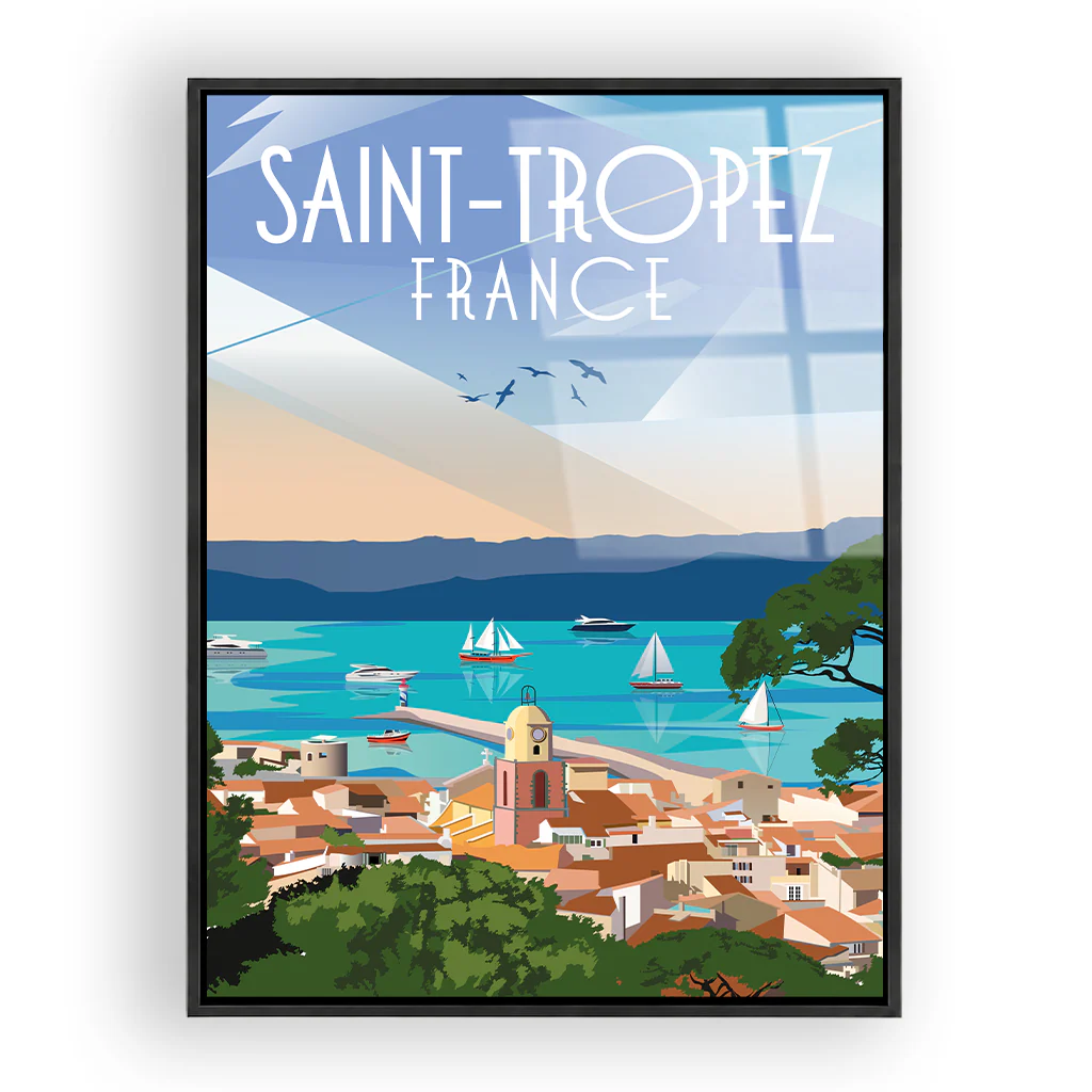 saint-tropez Acryl Rahmen Schwarz