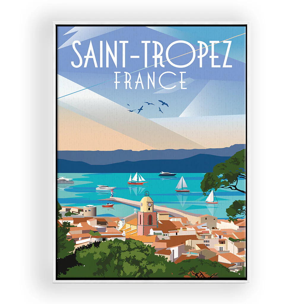 saint-tropez Leinwand Rahmen Weiss