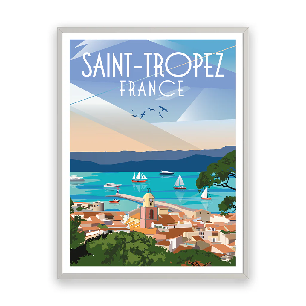saint-tropez Poster Rahmen Weiss