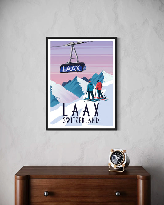 Laax Schweiz Kunstdruck