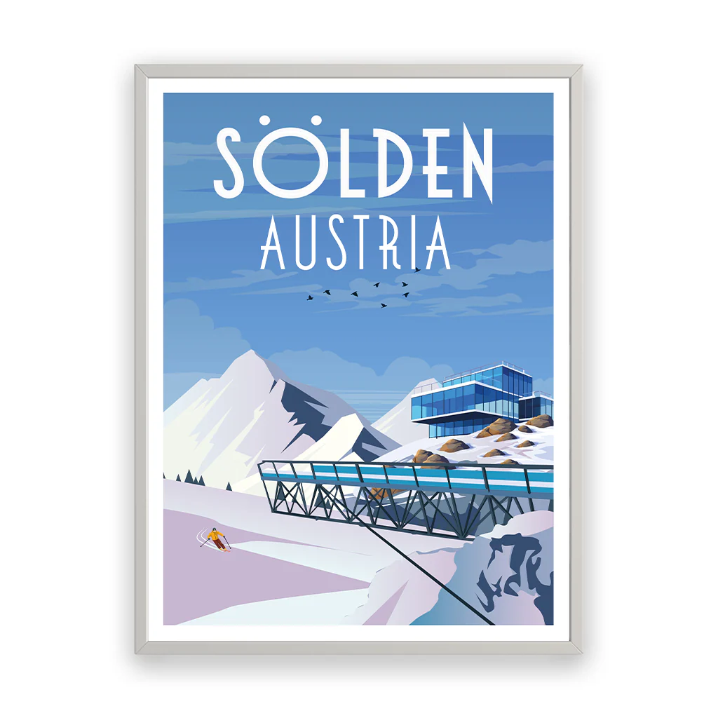 soelden Poster Rahmen Weiss