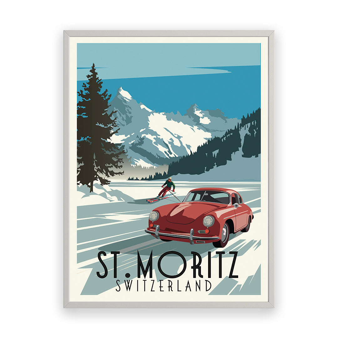 St. Moritz Schweiz Kunstdruck