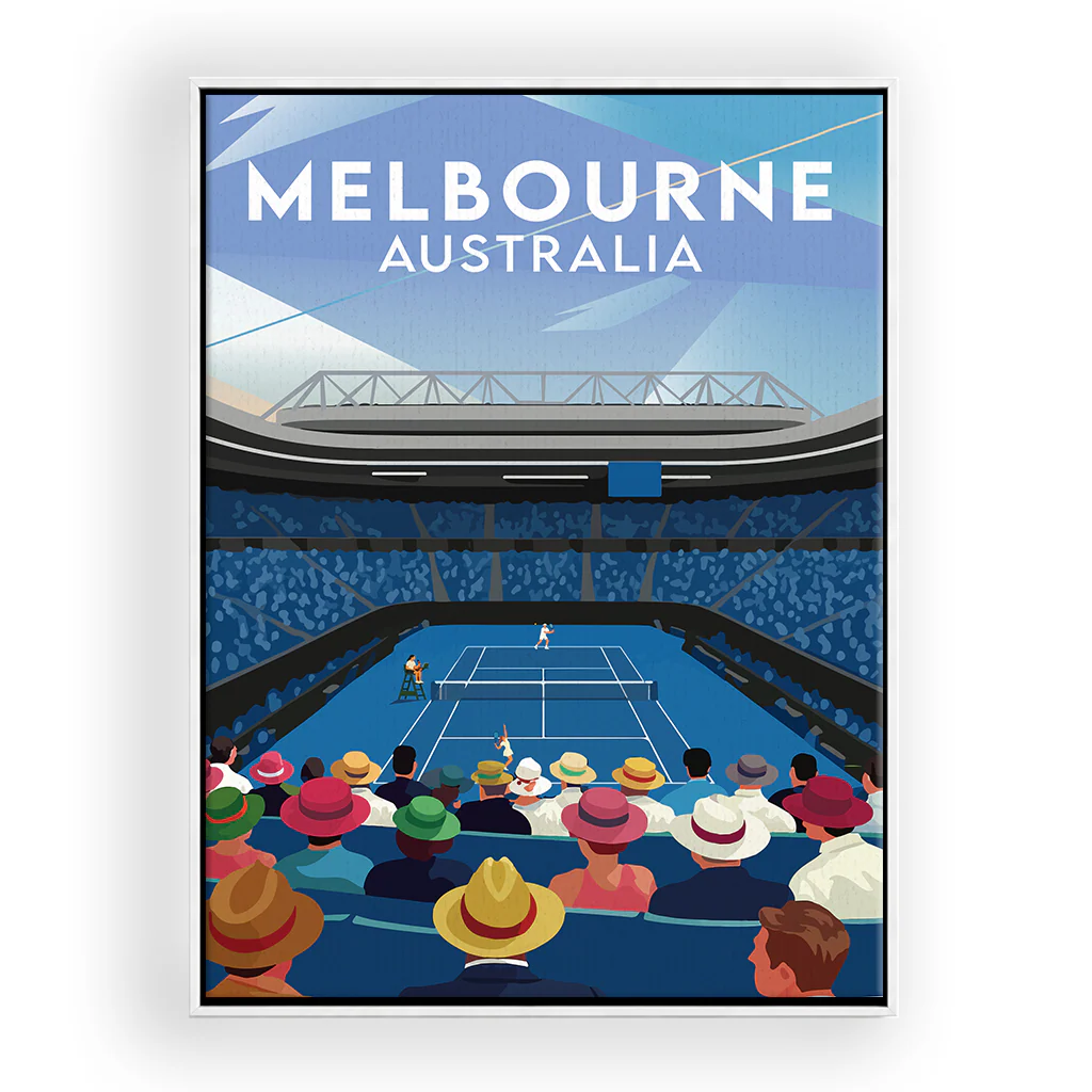 tennis-melbourne leinwand_rahmen_weiss