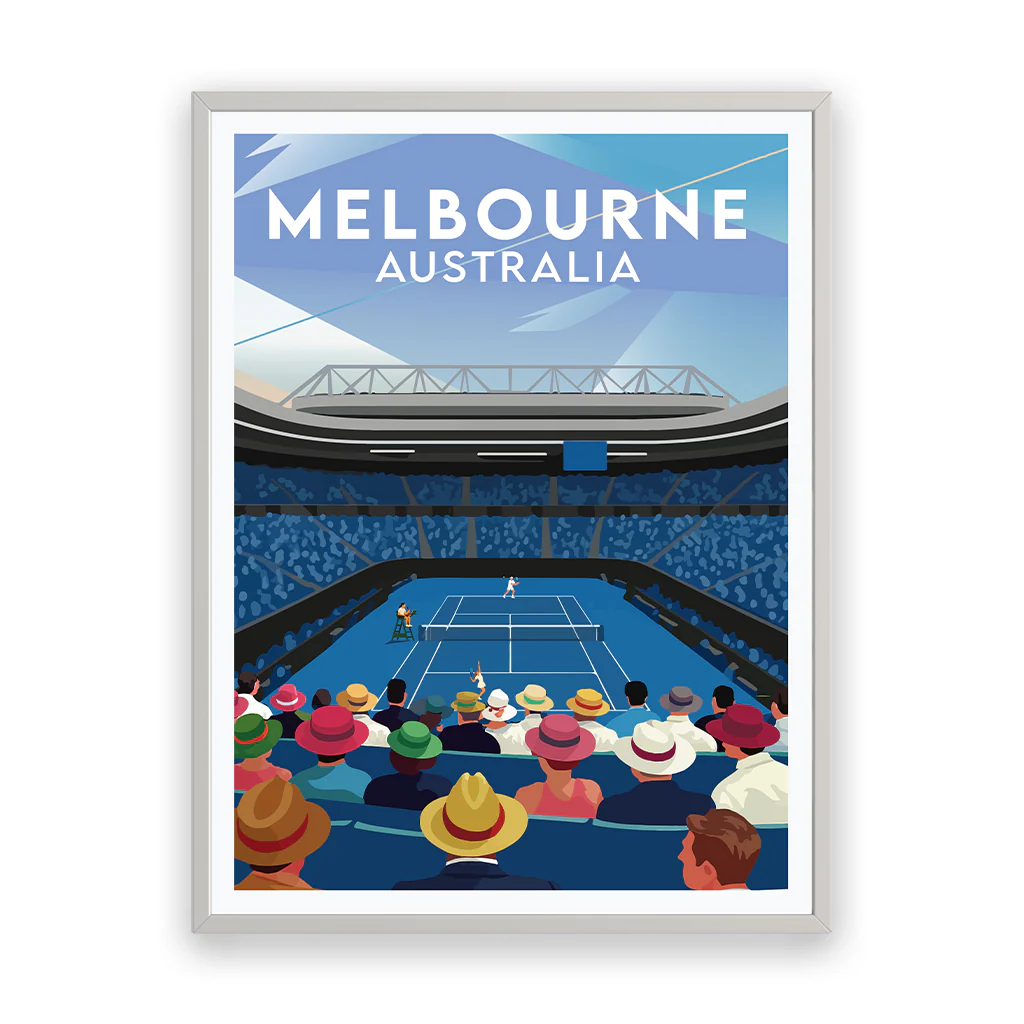 tennis-melbourne poster_rahmen_weiss