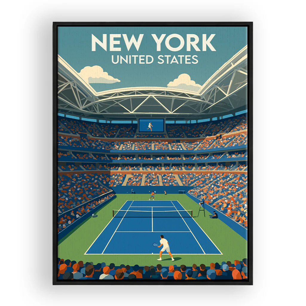 tennis-new-york leinwand_rahmen_schwarz
