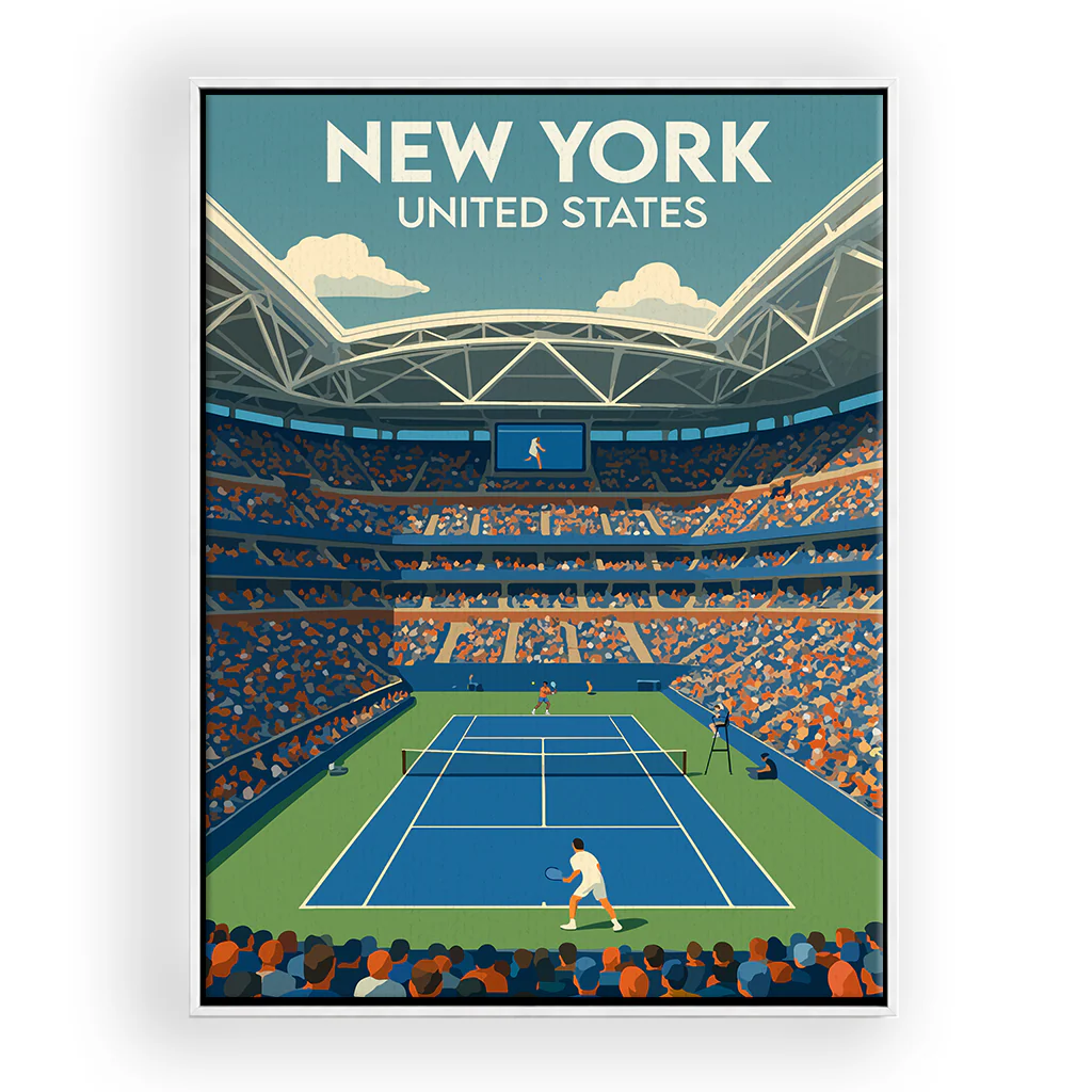 tennis-new-york leinwand_rahmen_weiss