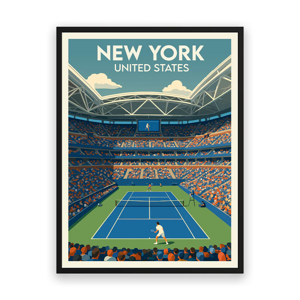 tennis-new-york poster_rahmen_schwarz
