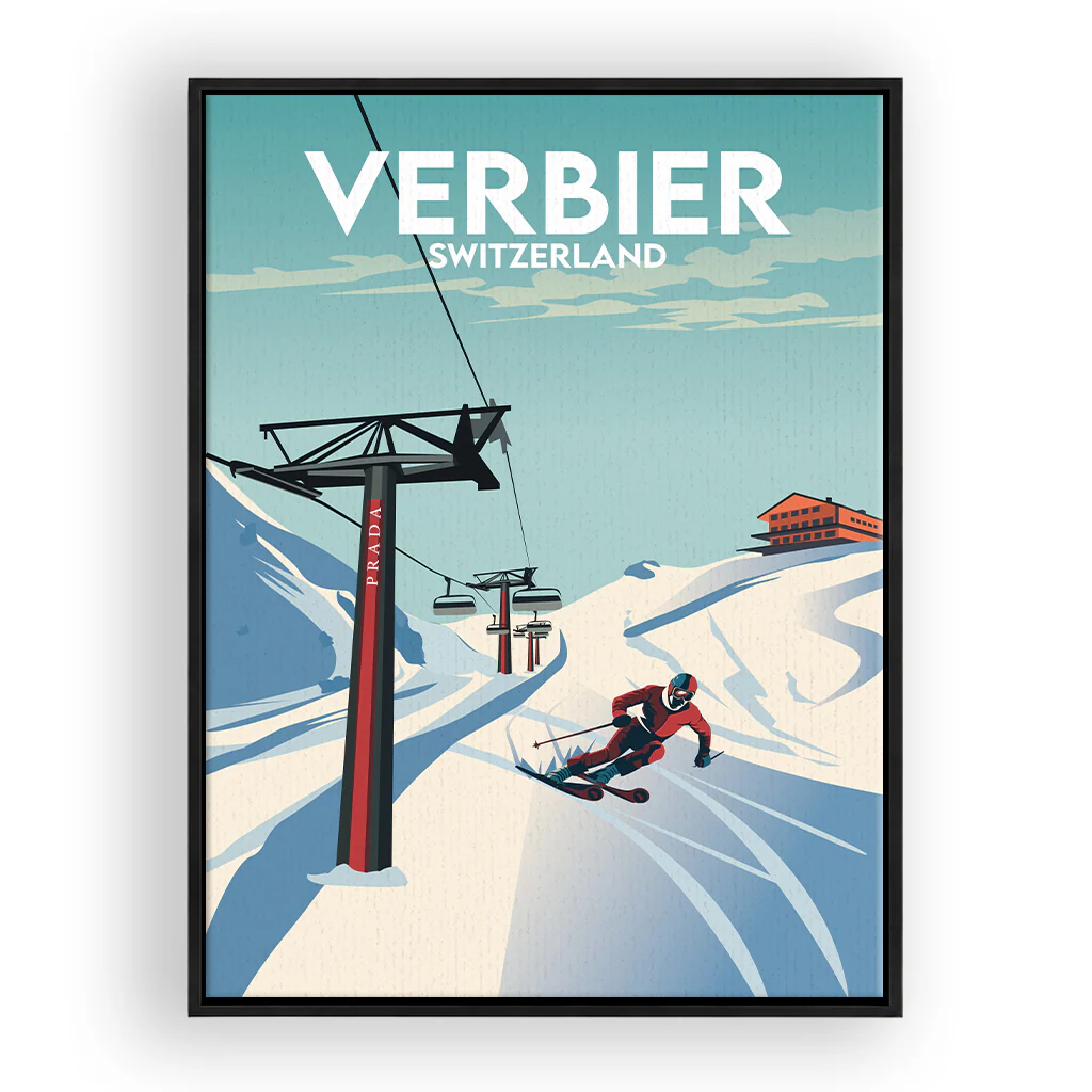 verbier Leinwand Rahmen Schwarz