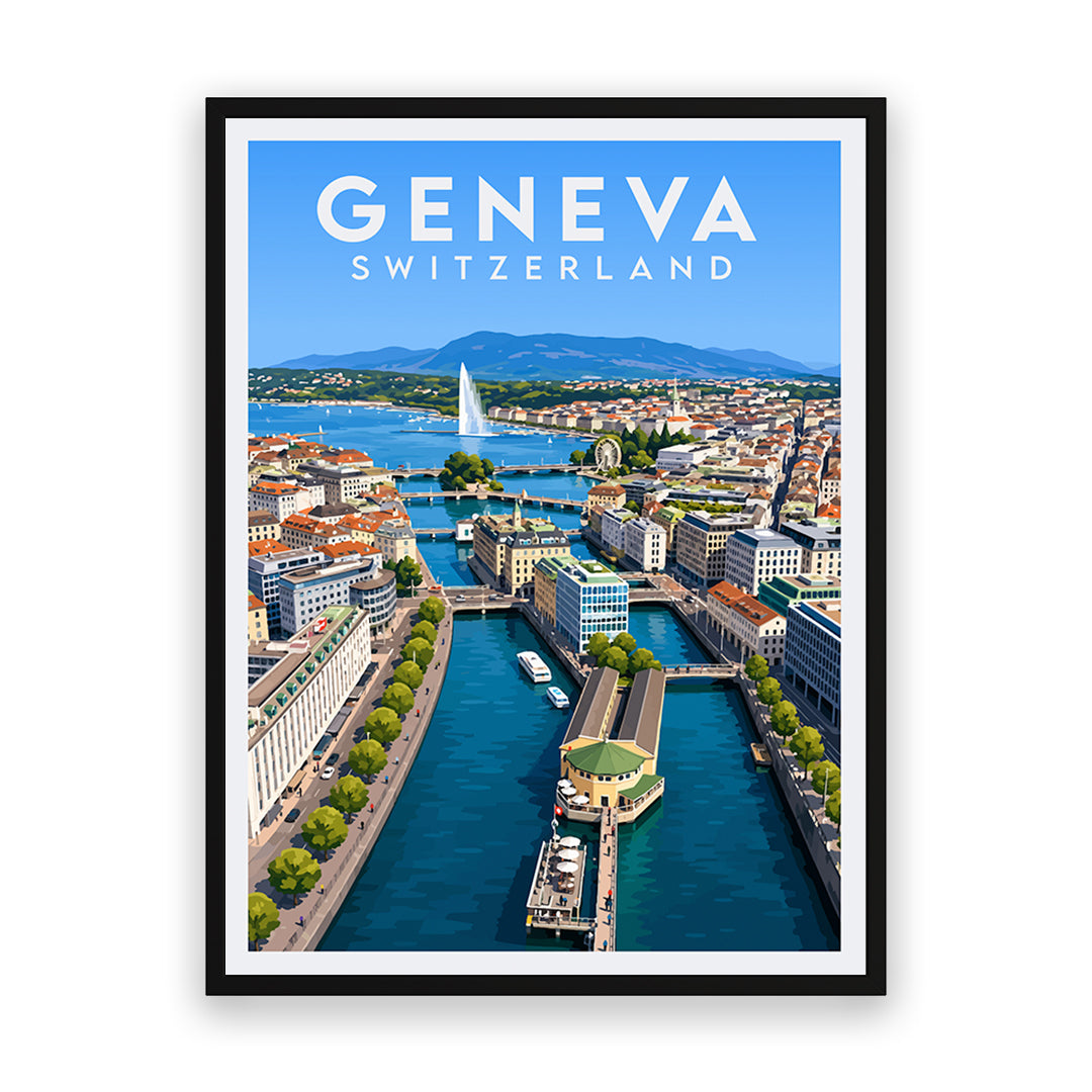 Genf Schweiz Kunstdruck