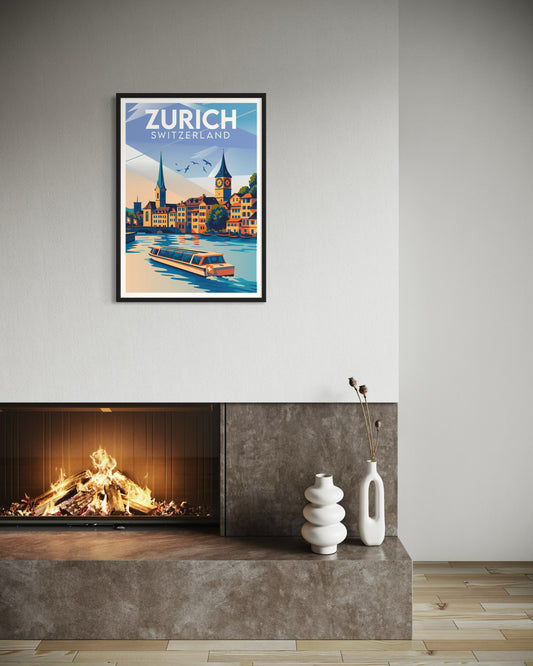 Zürich Schweiz Kunstdruck