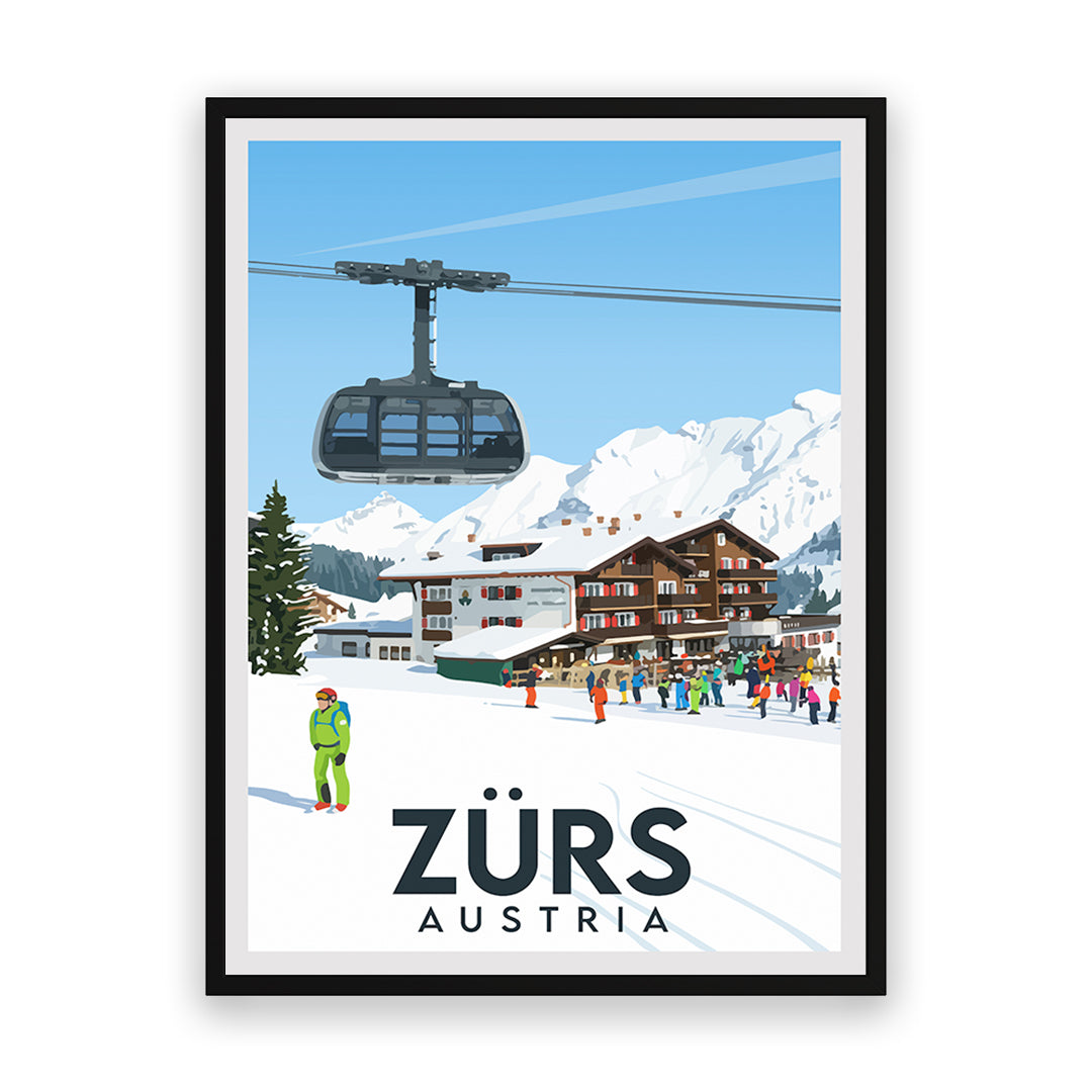 Zürs Österreich Kunstdruck