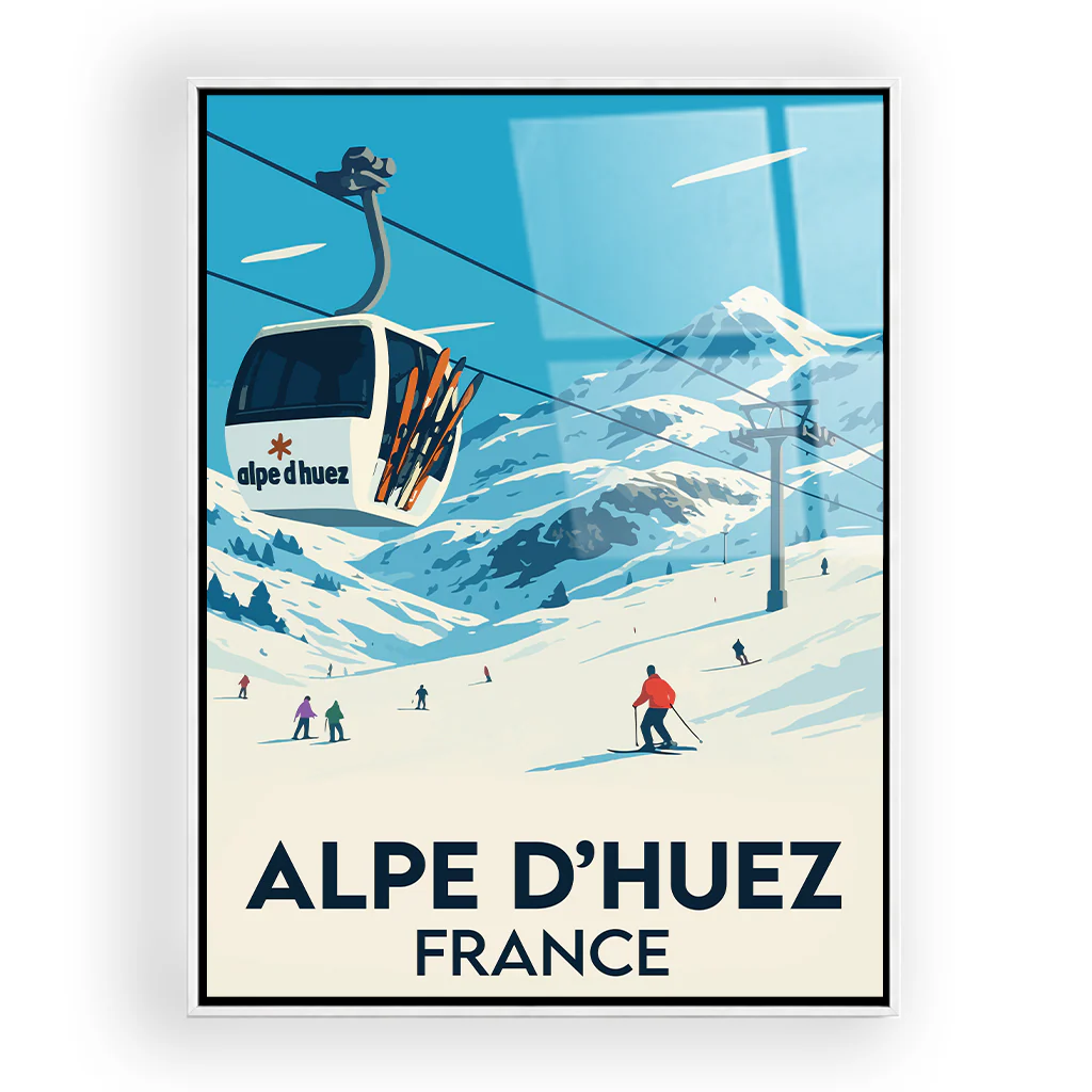 alpe-d-huez Acryl Rahmen Weiss
