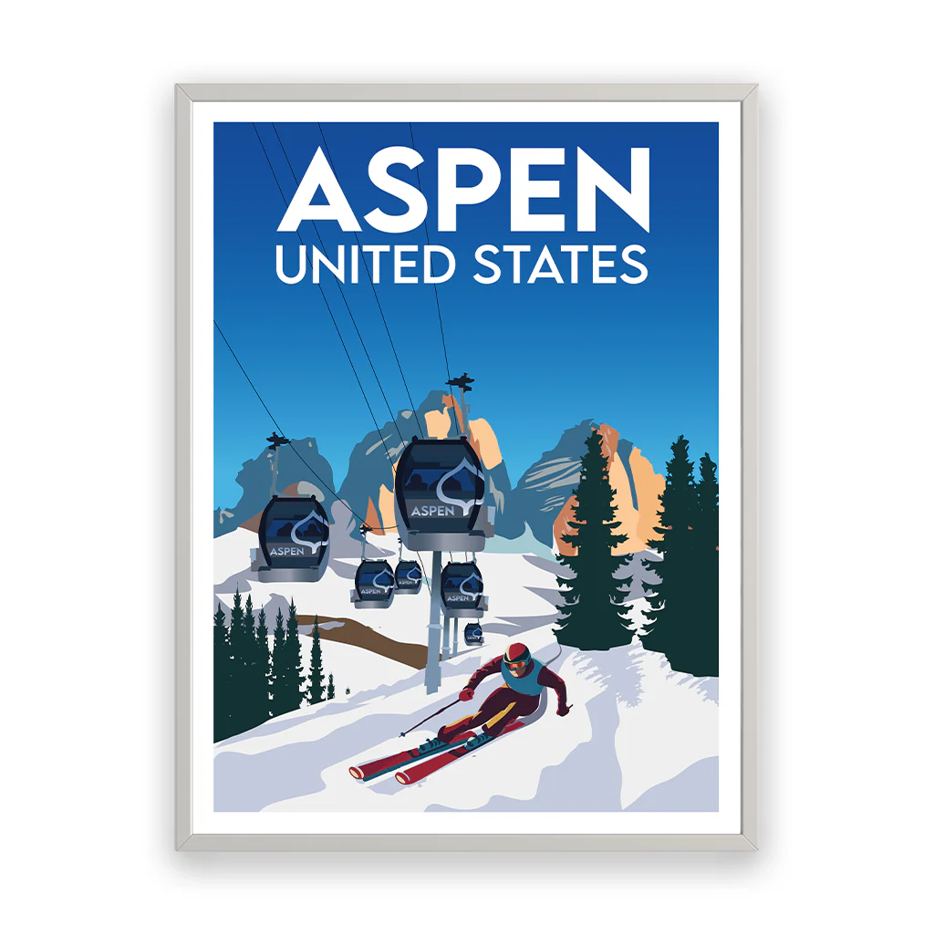aspen Poster Rahmen Weiss