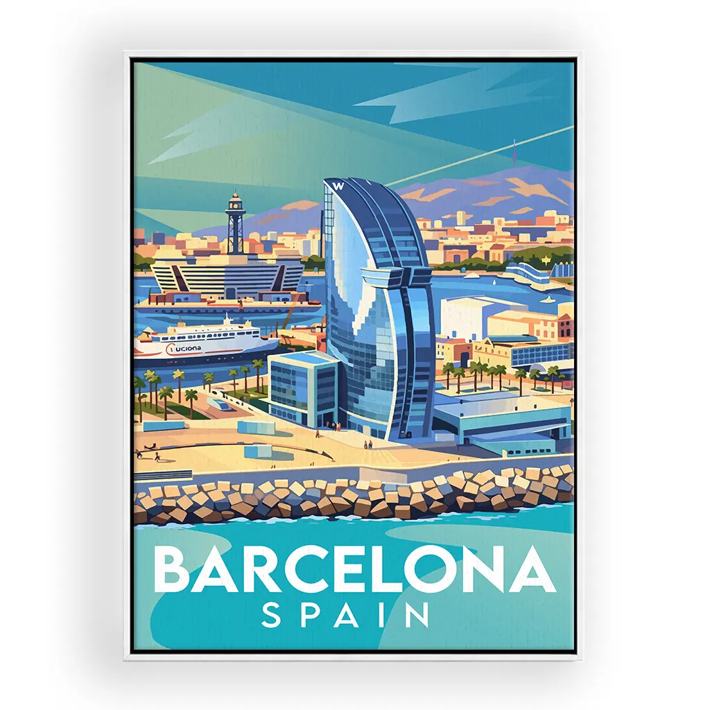 barcelona leinwand_rahmen_weiss