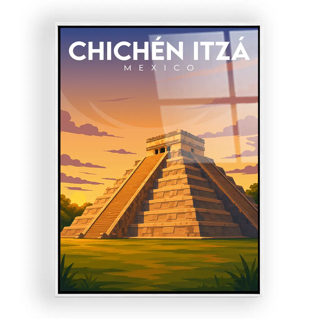 chichen-itza acryl_rahmen_weiss