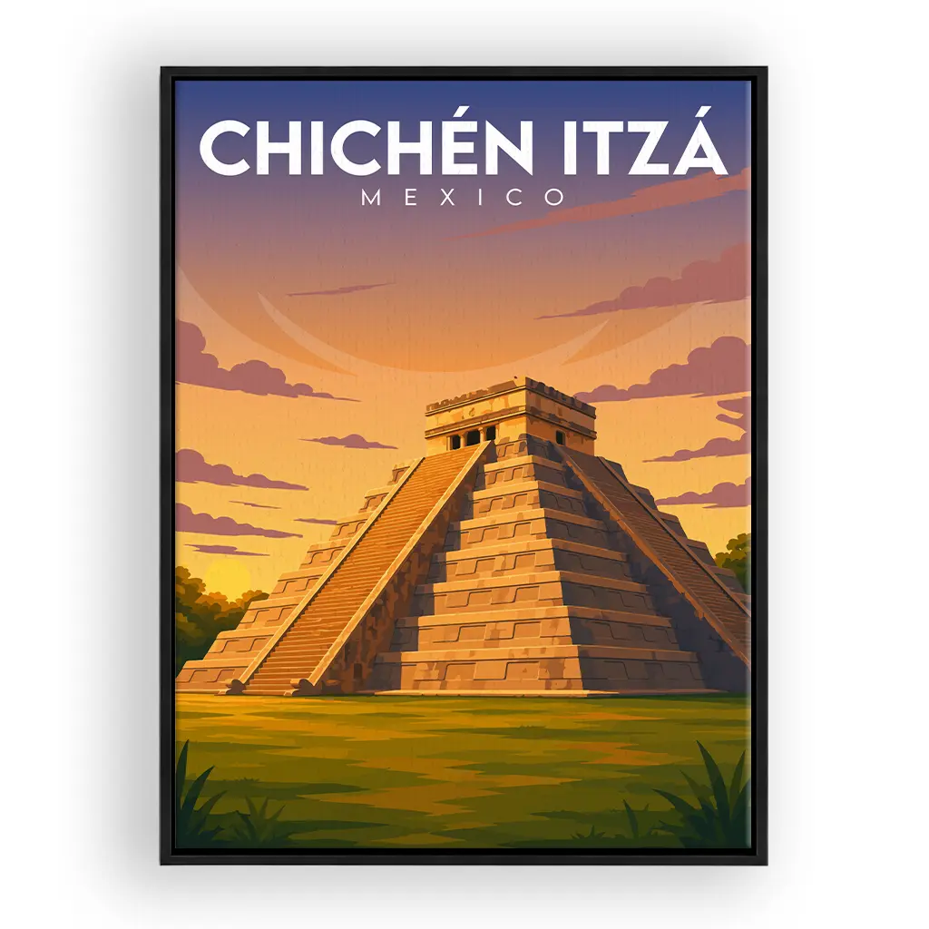 chichen-itza leinwand_rahmen_schwarz