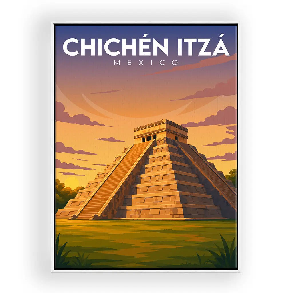 chichen-itza leinwand_rahmen_weiss