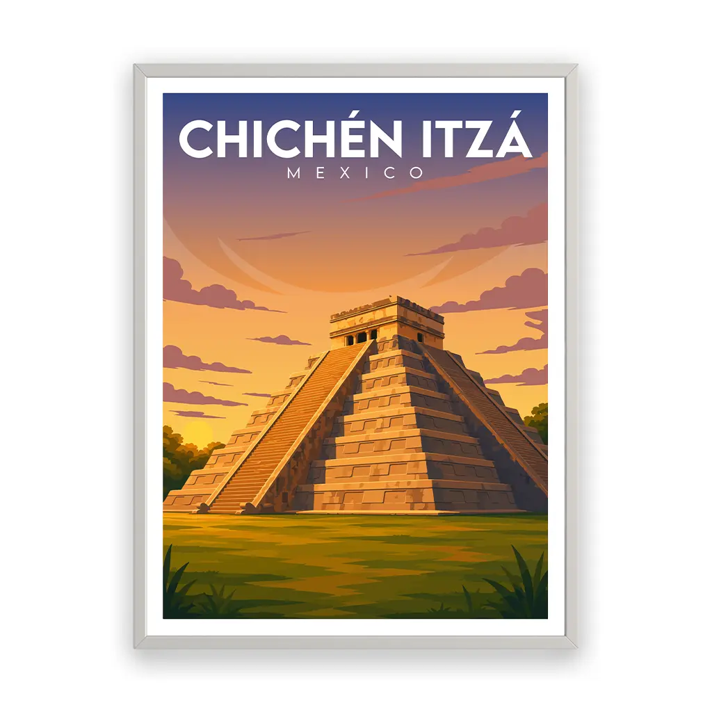 chichen-itza poster_rahmen_weiss
