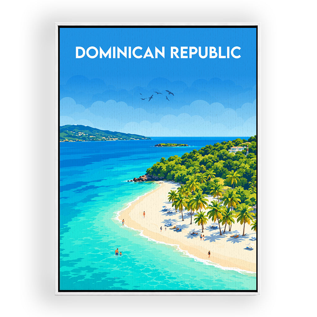 dominican-republic leinwand_rahmen_weiss