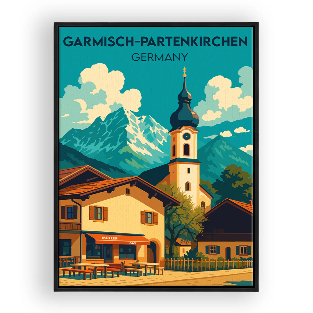 garmisch-partenkirchen leinwand_rahmen_schwarz