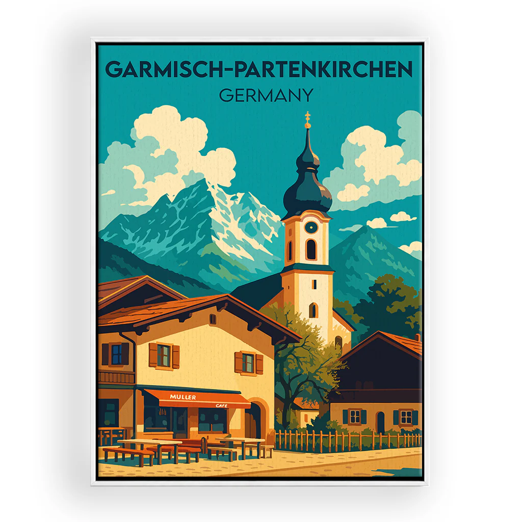 garmisch-partenkirchen leinwand_rahmen_weiss