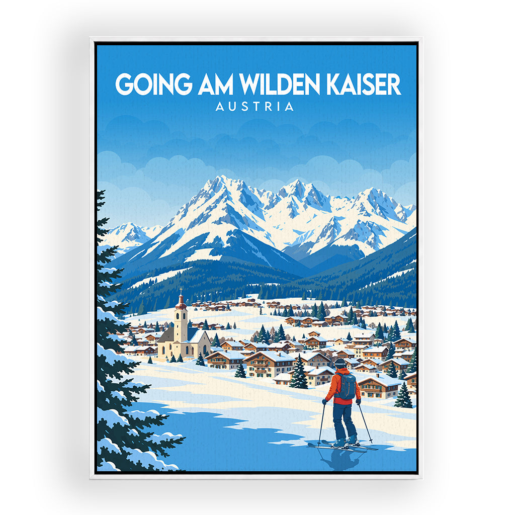 going-am-wilden-kaiser leinwand_rahmen_weiss