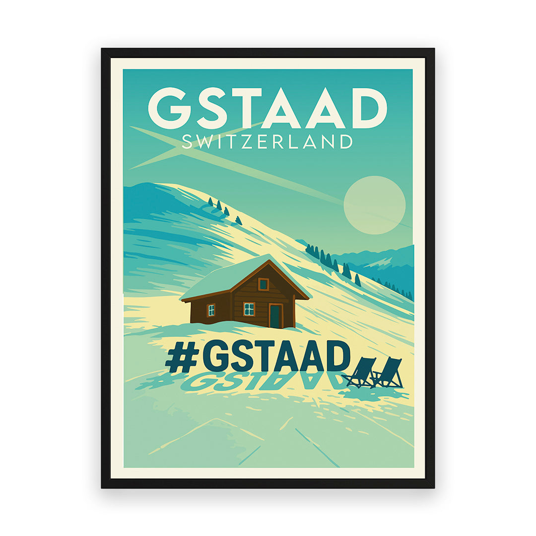 Gstaad Schweiz Kunstdruck