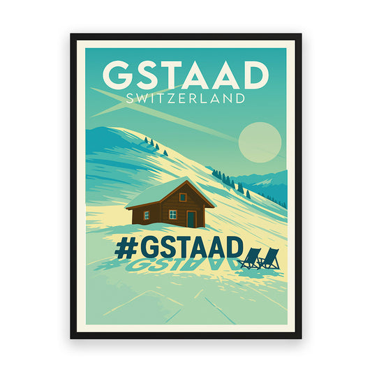 Gstaad Schweiz Kunstdruck