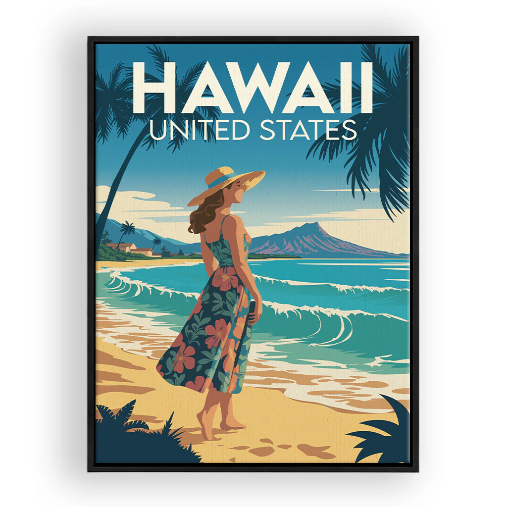 hawaii leinwand_rahmen_schwarz