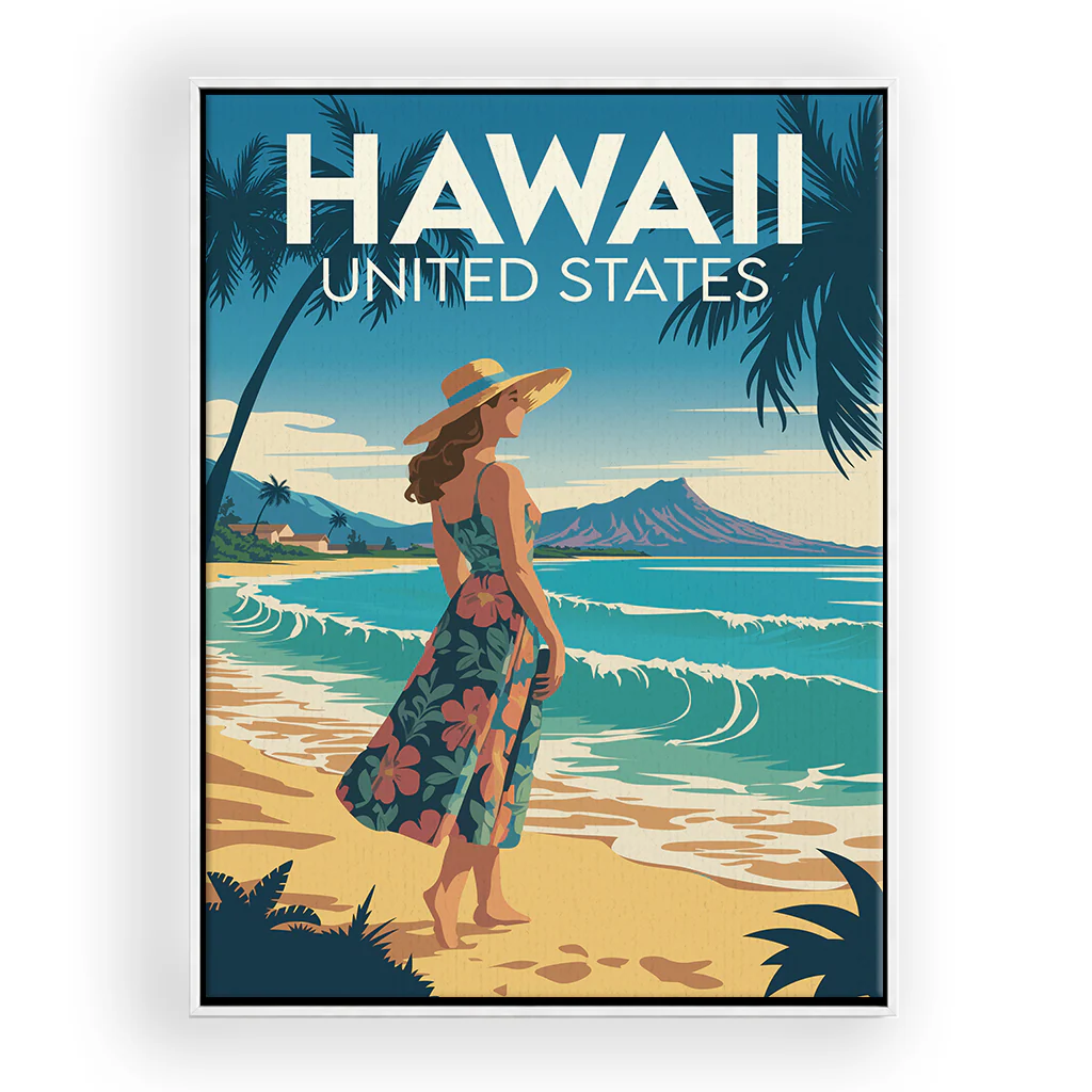 hawaii leinwand_rahmen_weiss