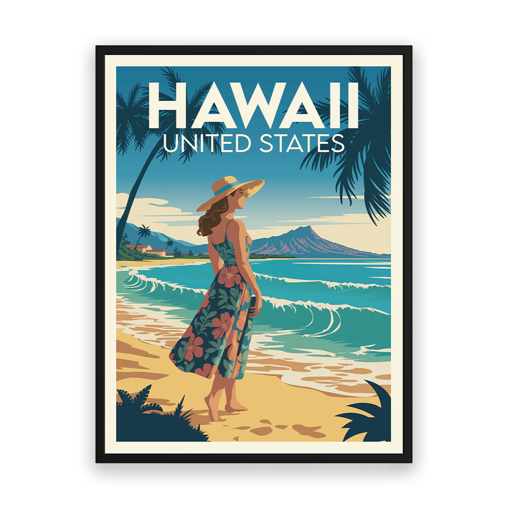 hawaii poster_rahmen_schwarz